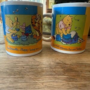 Disney Collections Vintage Winnie the Pooh Mugs x2